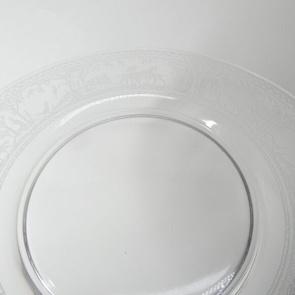Wheeling Fox and Hounds Etched Glass Hunting Scene - Set 10 Luncheon Plates 8.5" - Picture 9 of 13
